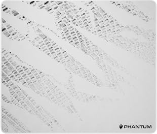 Phantum Quasar - Tapis de Souris Gaming 490x420 mm - Surface en Cloth Haute Performance - Base PORON Japonais Antidérapante - Glisse Rapide (Speed) & Contrôle Précis (Blanc Glacier)