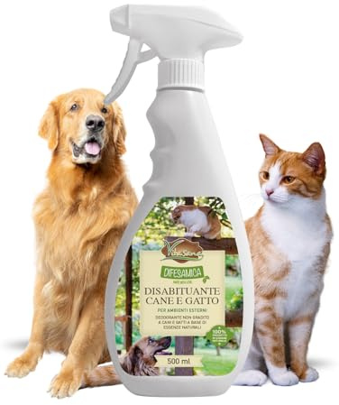 HORTUSÌ DifesAmica Spray Disabituante Naturale Cani e Gatti 500ml – Anti Pipì e Anti Morso Interno ed Esterno | Effetto Barriera con Oli Essenziali Microincapsulati | Sicuro, Non Tossico, Naturale