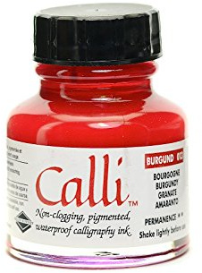 Daler Rowney Calli Calligraphy Ink Bottle, Burgundy