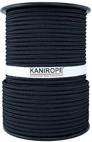 Kanirope® Polyesterseil Seil Polyester POLYBRAID 5mm 100m Schwarz 16-fach geflochten