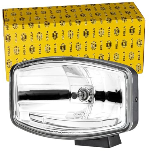 HELLA 1FE 008 773-011 Halogen/Halogen-Fernscheinwerfer - Jumbo 320 - 12/24V - rechteckig - Referenzzahl: 17.5 - geschraubt - glasklare Streuscheibe - Lichtscheibenfarbe: glasklar - links/rechts
