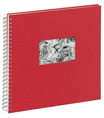 Pagna 13938-03 Passepartout-Spiralalbum, 310 x 320 mm, 40 Seiten, Leineneinband mit Passepartout, weißer Fotokarton, rot