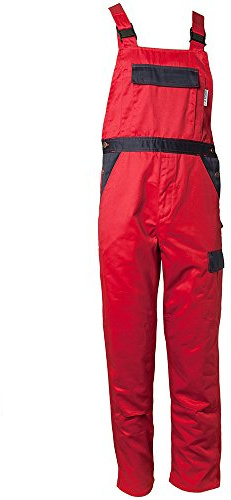 Planam 1223054 Tristep Latzhose, Rot/Marine, Größe 54