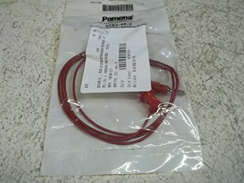 POMONA 3782-48-2 Test Lead, Minigrabber, Hook Clip to 4mm Banana Plug, Red, 60 V, 5 A, 1.219 m (1 piece)