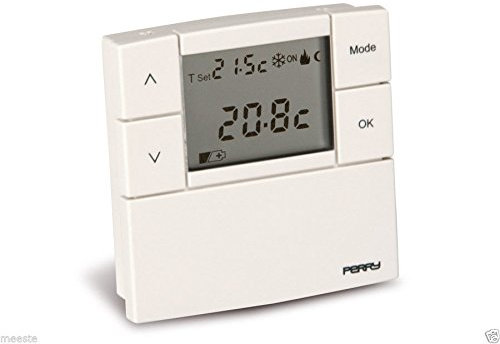 Perry 1TPTE530B - Termostato digitale LCD Zefiro da parete bianco