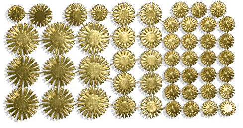 Heiligenschein Sortiment, 3 Größen, gold, 50 Stück auf Blatt, aus geprägtem Papier