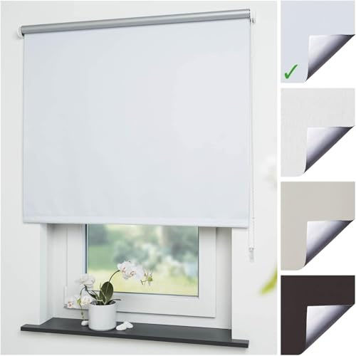 Liedeco® Rollo, Fenster Rollo, Kettenzug-Rollo / 102 x 180 cm (Breite x Höhe), weiß/Thermo-Beschichtung, Verdunkelnd, Blickdicht/Breiten 60-200 cm/Variable Montage möglich