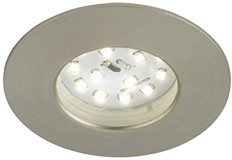Briloner Leuchten 7231-012 LED Einbauleuchte, dimmbar, Einbaustrahler, LED Strahler, Spots, Deckenstrahler, Deckenspot, Lampen Wohnzimmer, LED Einbaustrahler 230v, Deckeneinbauleuchten, 5,5 Watt, 470 Lumen, Badezimmer / Bad geeignet IP44, energiesparend, rund, matt-nickel