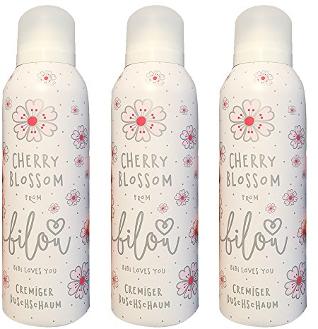 bilou Duschschaum Cherry Blossom, 3er Pack (3 x 200 ml Flasche)