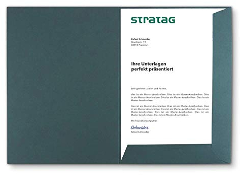 Präsentationsmappe A4 Tannengrün (60 Stück) - rauer ECO Recycling-Karton - direkt vom Hersteller STRATAG - vielseitig einsetzbar für Ihre Angebote, Exposés, Projekte oder Geschäftsberichte