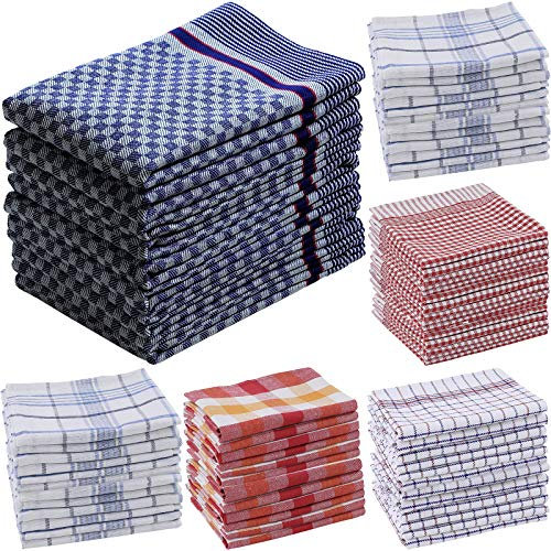 Heim24h 5er-Set Geschirrtücher 100 x 50 cm, Blau, Küchentücher aus 100% Baumwolle