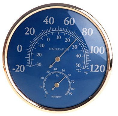 Dchaochao Large Round Thermometer Hygrometer,Temperature Humidity Monitor Meter Gauge Blue -30°C ~ 50°C