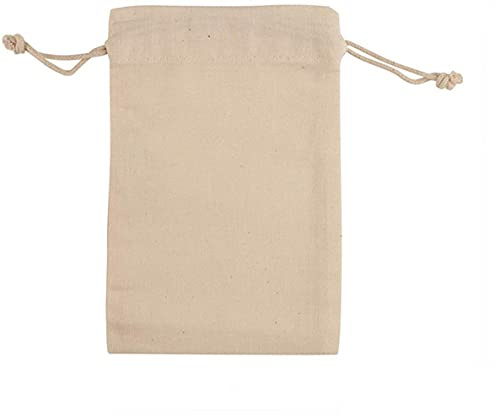 KUPOO 50PS Cotton Bags Cotton Muslin Bags Drawstring Muslin Bag for Wedding Party Favor and DIY Craft (3.5X4.75 Inch)
