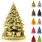 Candellana Candela fatta a mano | Albero di Natale classico oro con regali | Stoppino di cotone tempo di combustione 35h | Forma geometrica bassa poli decorazione interna