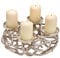 itsisa Adventskranz D: 30 cm aus Metall Alu Silber - Weihnachtsdeko, Adventsdeko