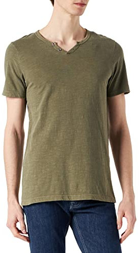 JACK & JONES Men's Jjesplit Neck Tee Ss Noos T-Shirt, Dusky Green/Slim, S
