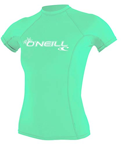 O'Neill Womens Wms Basic Skins Short Sleeve Rash Guard Shirt, Light Aqua, XL EU