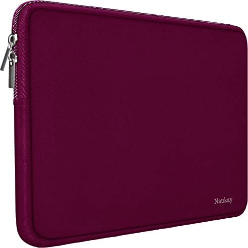 Naukay Housse en néoprène résistant pour ordinateur portable de 15, compatible avec MacBook Pro, ordinateur portable, Ultrabook 15, rouge
