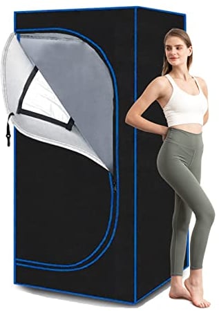 ZONEMEL Tenda per Sauna a Vapore per casa, Portatile, per 1 Persona, per rilassamento, Terapia disintossicante (Vapore Non Incluso, Nero, Lunghezza 35,4 x Larghezza 35,4 x Altezza 70,9 cm)