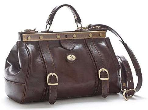Doktortasche aus Echtem Leder - D&D1008 - Made in Italy (Dulkenbraun)