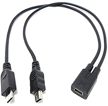 System-S USB 2.0 Kabel Splitter 25cm Mini B Buchse auf Mini B und Micro B Stecker