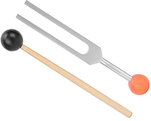 528 Hz Stimmgabel-Hammer-Set, Tragbare Stimmgabel aus Aluminiumlegierung mit Silikonhammer, Heilendes Musikinstrument