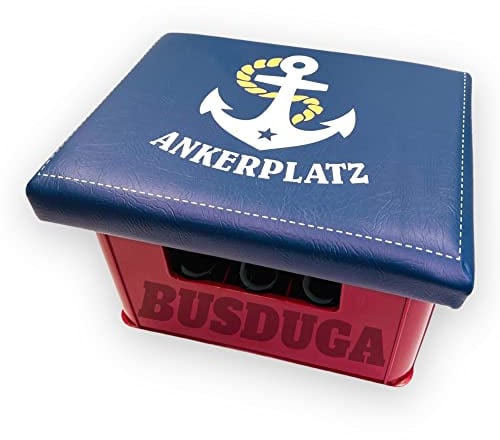 BUSDUGA 2905 Bierkastensitz,Ankerplatz, 44x34cm Auflage Bierkastenhocker Getränkekisten Hocker…