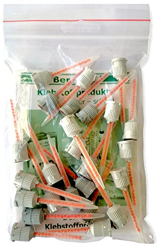 Ber-Fix 50x 4:1 Statikmischer MKHX 02-16S für 2K-Cyanacrylat, Epoxidharz & Mehr Präzises Mischrohr für Klebstoffe