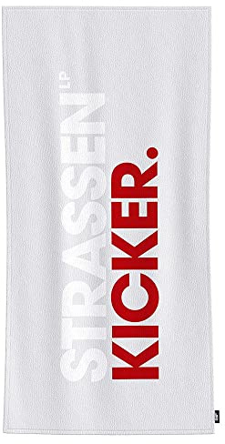 Herding STRASSENKICKER Badetuch, ca. 75x150 cm, 100% Baumwolle, Velours, Flag Label, Made in Green, Grau
