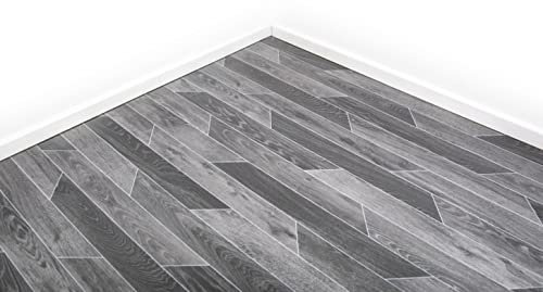 Charcoal Oak Vinyl Lino Roll Flooring 2m & 4m Width Bathroom Kitchen Flooring (3metres x 4metres (9ft 10 x 13ft 1))