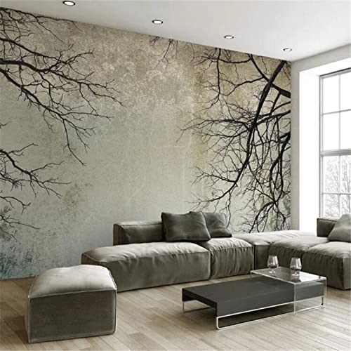 Benutzerdefinierte Personalisierte Tapete Wandbild Vintage Zweig Himmel Minimalistischen Stil Tv-Hintergrund 3d Tapete Vlies Effekt TV Die Fototapete Wandbild Wohnzimmer Schlafzimmer-430cm×300cm