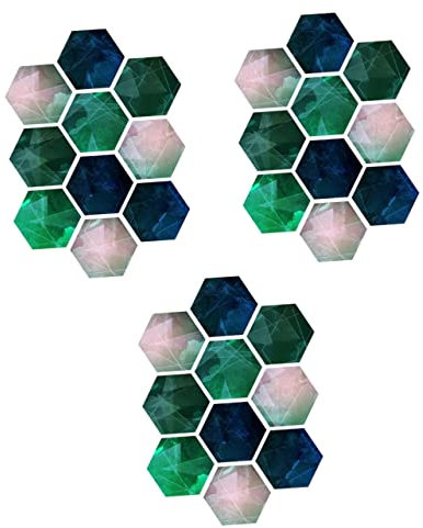 HOMSFOU 30 STK Bodenaufkleber Wohnzimmer Sechseckige Wandfliese Schwarze Hexagon-fliese Schicke Aufkleber Fliesenaufkleber Wandtattoo Abziehen Wandbilder Holzmaserung Wandaufkleber 3D