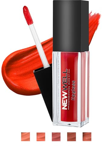 NEWWELL Matte Lipgloss Flüssiger Lippenstift, Langanhaltend, Kein Schmieren, Farbintensiv, Vegan Liquid Lippgloss, 06
