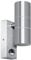 Kerry Outdoor Wall Lights, Up and Down Lamp with Motion Sensor, IP44 Silver Stainless Steel Outside Lighting Mains Powered Fixtures, PIR Detector External Wall Sconce for Front Door, Porch, Garden