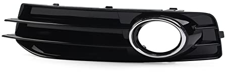 Rejilla De Luz Antiniebla para Coche Para A-udi A3 8P S-line 2009-2012 1 Uds Negro Brillante ABS Plástico Parachoques Delantero Luz Antiniebla Rejilla Cubierta Con Anillo Cromado ( Color : Left )