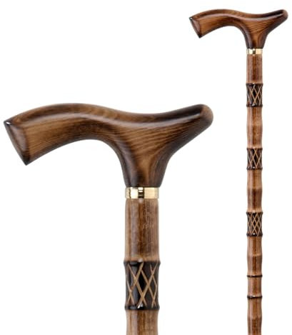 Flexor - Klassischer Gehstock | Robustes Buchenholz | Eleganter Griff | Unterstützung & Stabilität | Ideal für Stadt & Natur | Mahagonibraun, Holz