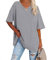 Blouse Rayée Bleu Femme - Chemisier Chic de Travail Col Claudine - Crop Top Blanche Pharmacie - Chemise Elastique À Rabat - Cadeau Femme Enceinte