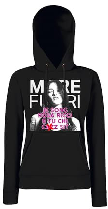 Bughyprint Felpa con Cappuccio Donna Mare Fuori Stagione 4 Rosa Ricci Edizione LIMITATISSIMA, M