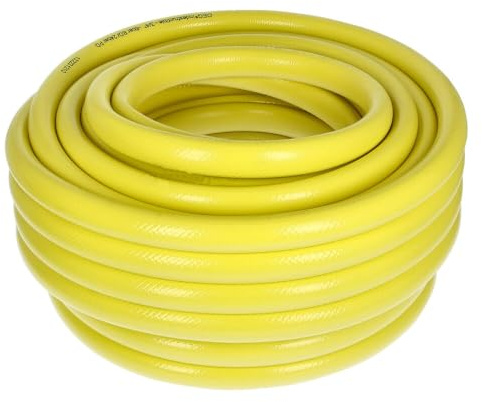 Gartenschlauch Innendurchmesser 19mm 3/4 zoll 3 -lagiger 8 bar Temperatur max.[°C]:65 Wasserschlauch Gelb Robuste Qualität (25 Meter)