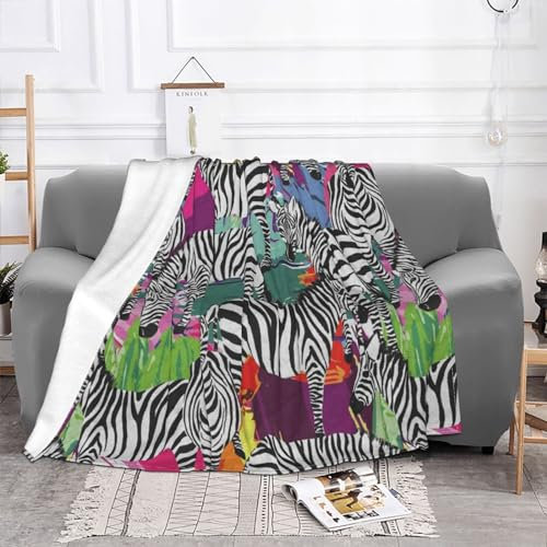 Zebra Fleecedecke – Mikrofaser-Fleece-Decken für Sofa, Bett, Couch und Reisen, 152,4 x 127,7 cm