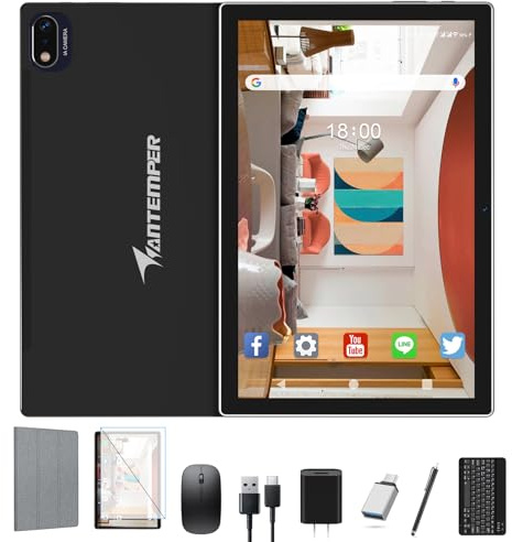 2025 10.1 Inch Android 13 Tablet, 5G WiFi Tablets with 16GB RAM+128GB ROM (1TB TF), 2 in 1 Tablet with Keyboard Mouse Pen-Octa-Core2.0Ghz | 7000mAh | 1080FHD | 13MP Camera | GPS