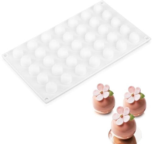 Pralinenform Silikon Schokoladenform Silikon, Silikonform Schokolade für Küche Konditorei Schokoladenform Silikon 2cm Ø 35 Löcher, Silikonform Pralinen für Eiskugeln Gelee Eiswürfel Bonbons Mousse