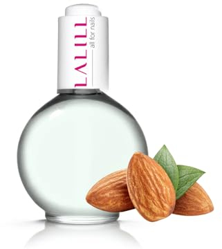 LALILL Olio per unghie 75ml - Olio di mandorle per la cura delle unghie - Olio per unghie per la cura delle cuticole - SPA Manicure Nail Design Mani - Vegan - Con Pipetta