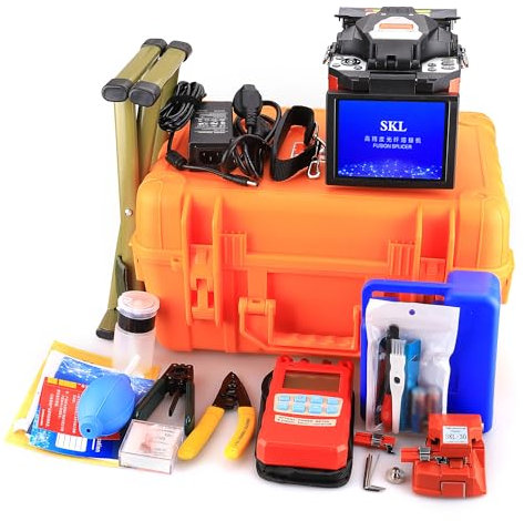 Portable FTTH Optical Fiber Splicer Splicing Optical Fiber Cleaver Wire stripper Welder Machine Fusion Splicer A-80S