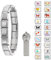 Paffartt Italienisches Charm-Armband-Set, abnehmbar, klassisch, Edelstahl, 9 mm, einstellbar, mit Öffnungswerkzeugen, handbemalt, für selbstgemachten, modischen Schmuck, Geschenk, 22 Stück