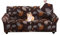 Jaotto Sofabezug 2 Sitzer Elastischer Stretch Spandex Sofa Überwürfe Sofahusse Antirutsch Waschbar Sofaschoner Couchbezug für Sofa mit Armlehne,Brown Leaves