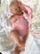 RXDOLL Realistische Reborn Kleinkind Baby Puppen Mädchen 60CM Echtes Leben Wie Baby Puppe mit Weichem Stoffkörper Lebensechte Reborn Babypuppen Kleinkind Mädchen Blondes Haar