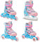 RAVEN 4in1 Inline Skates Triskates Rollschuhe Schlittschuhe Inliner für Kinder Mädchen verstellbar (Etta Blue/Pink, 30-33 (18,5cm-20,5cm))