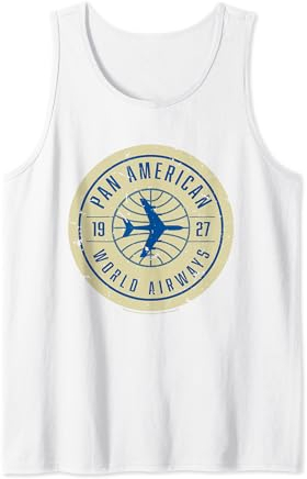 Pan Am 1927 World Airways Plane Badge Logo Tank Top