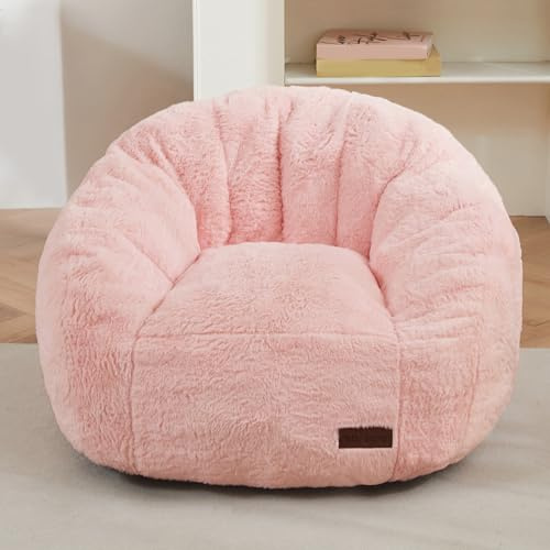 MAXYOYO Pouf poire pour enfants, en forme de coquille, pour garçons et filles, fauteuil poire pour tout-petits et enfants – Canapé pour salle de jeux, chambre d'enfant, rose
